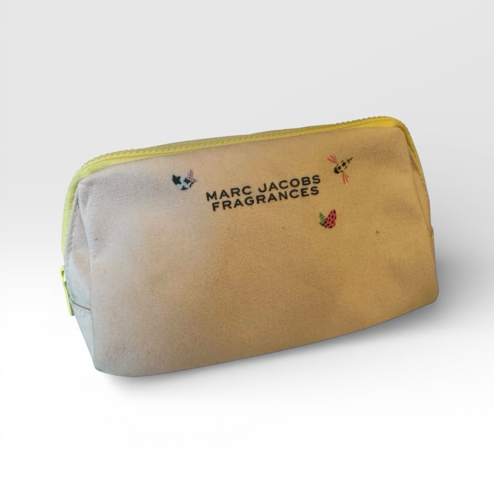 Marc Jacob Cream Pouch with Soft Yellow Zipper